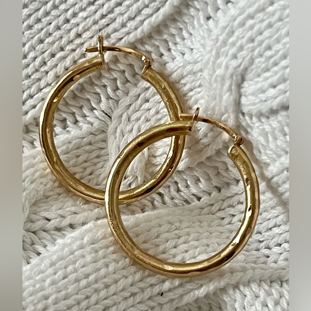 14k Solid Yellow Gold oversized hoops